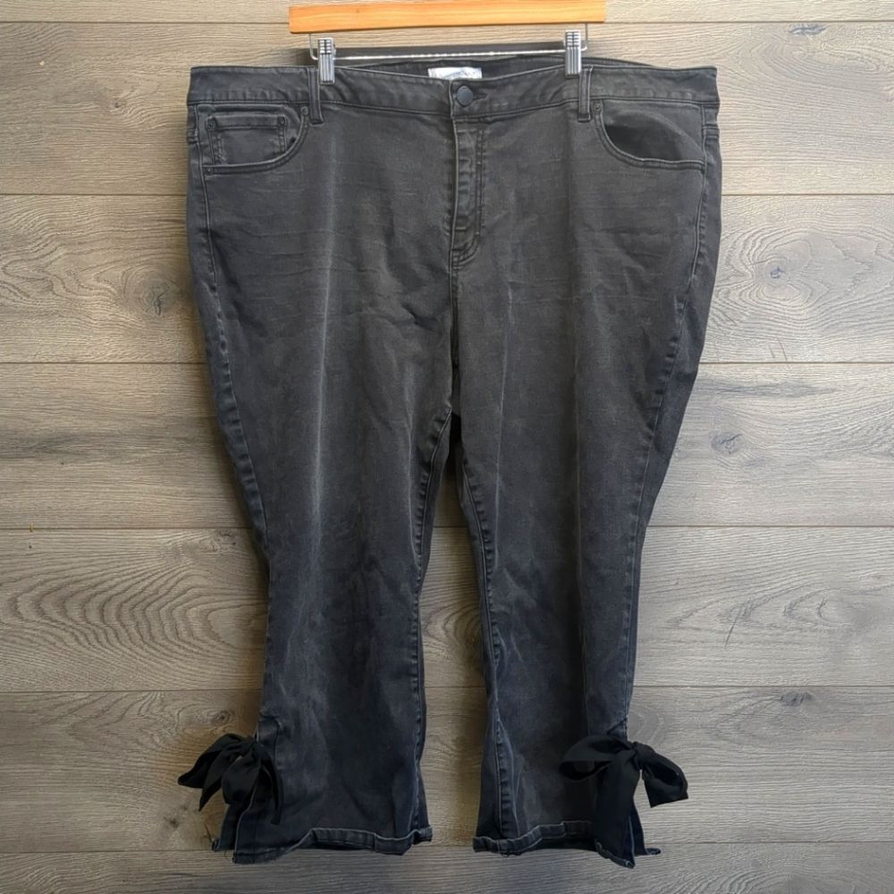 Lane Bryant Kick Tie Stretchy Ankle Jeans Women's Plus Size 28